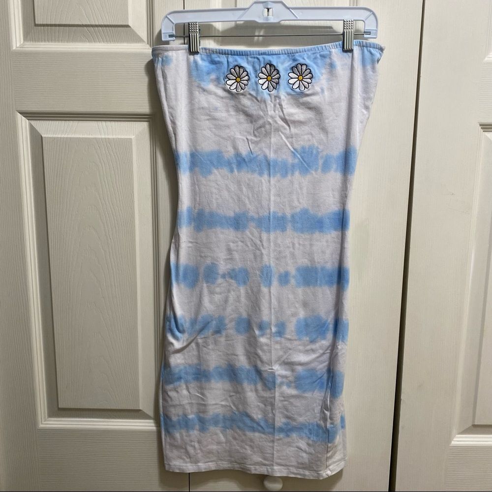A-Lab Queenie Daisy Blue Tie Dye Tube Dress